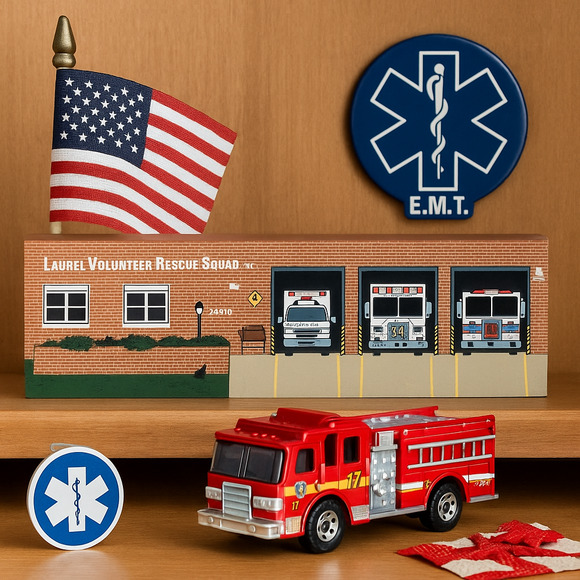 Cat’s Meow Village Laurel Volunteer Rescue Squad 2004 Shelf Sitter – Maryland - Picture 1 of 10